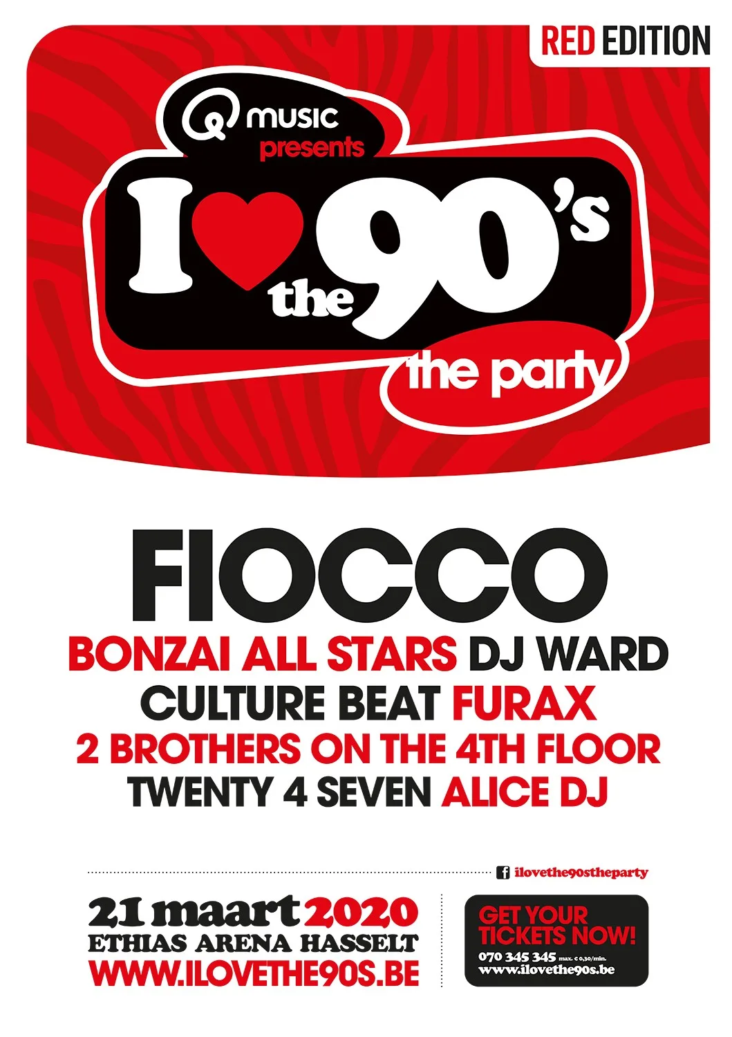 Affiche I Love The 90s met Fiocco