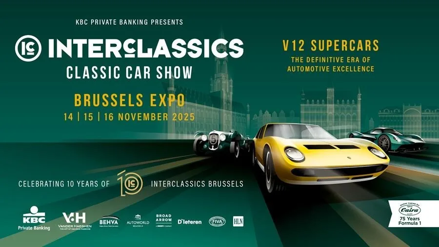 InterClassics Brussels (10e) pakt komend weekend uit met 800 wagens, waaronder V12 Supercars en unieke Formule 1-wagens