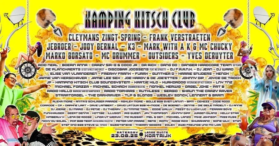 Kamping Kitsch Club strikt Jody Bernal, sexy Boerin Anna, Jebroer, LNY TNZ en MC Drummer voor nieuw anthem