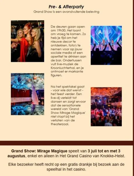 Grand Show Mirage magic 2025 pre-en afterparty
