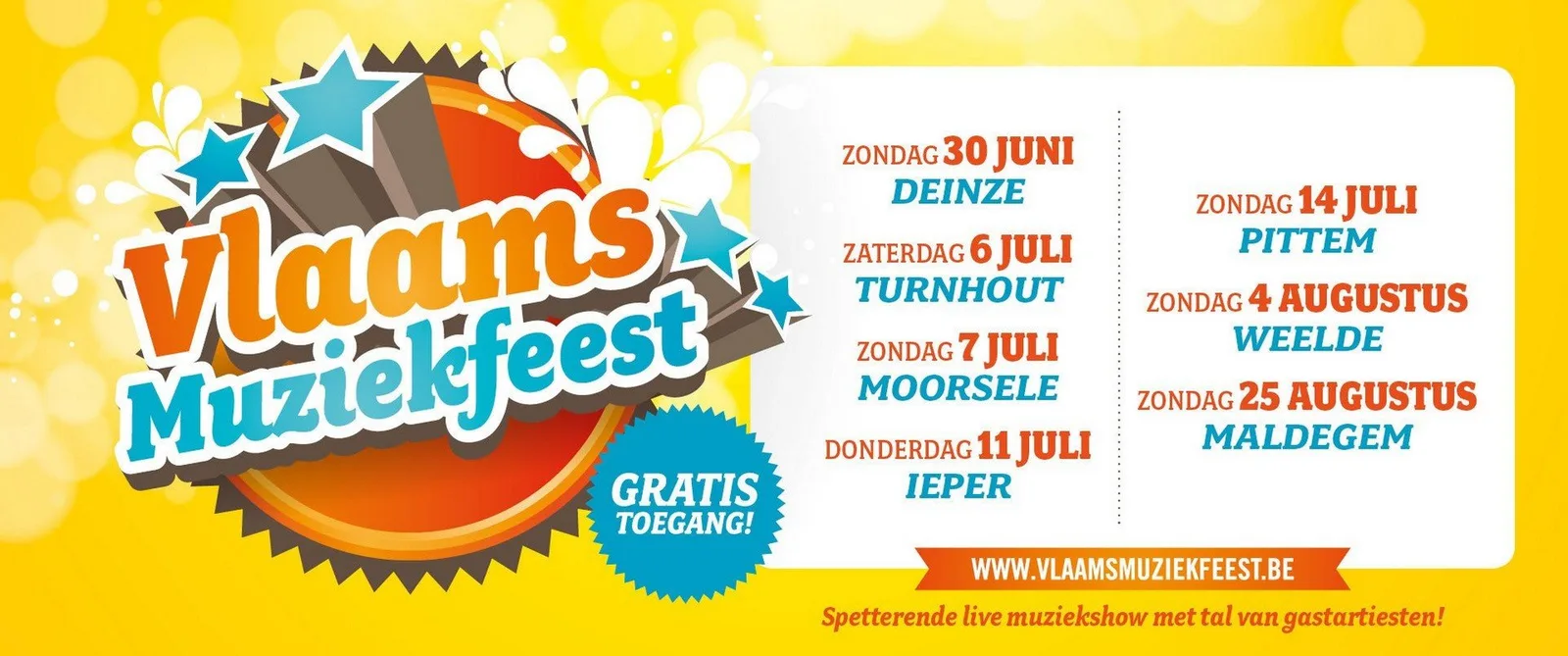 7de Vlaams Muziekfeest strikt o.a. De Romeo’s, Lindsay, Swoop en Jo Vally