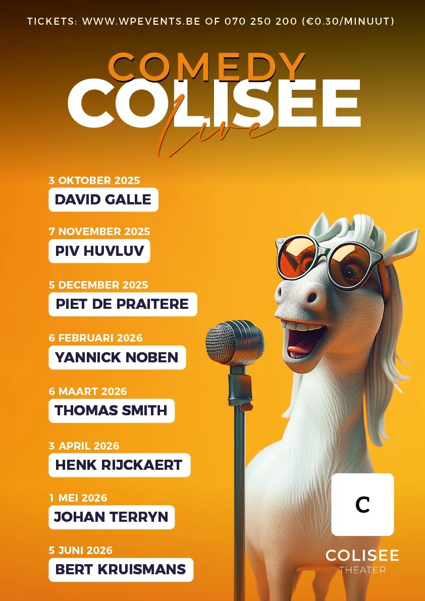 Comedy Colisee Live brengt ook in tweede seizoen de beste stand-up comedy naar Blankenberge