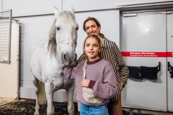 Hanne Decoutere met haar metekind