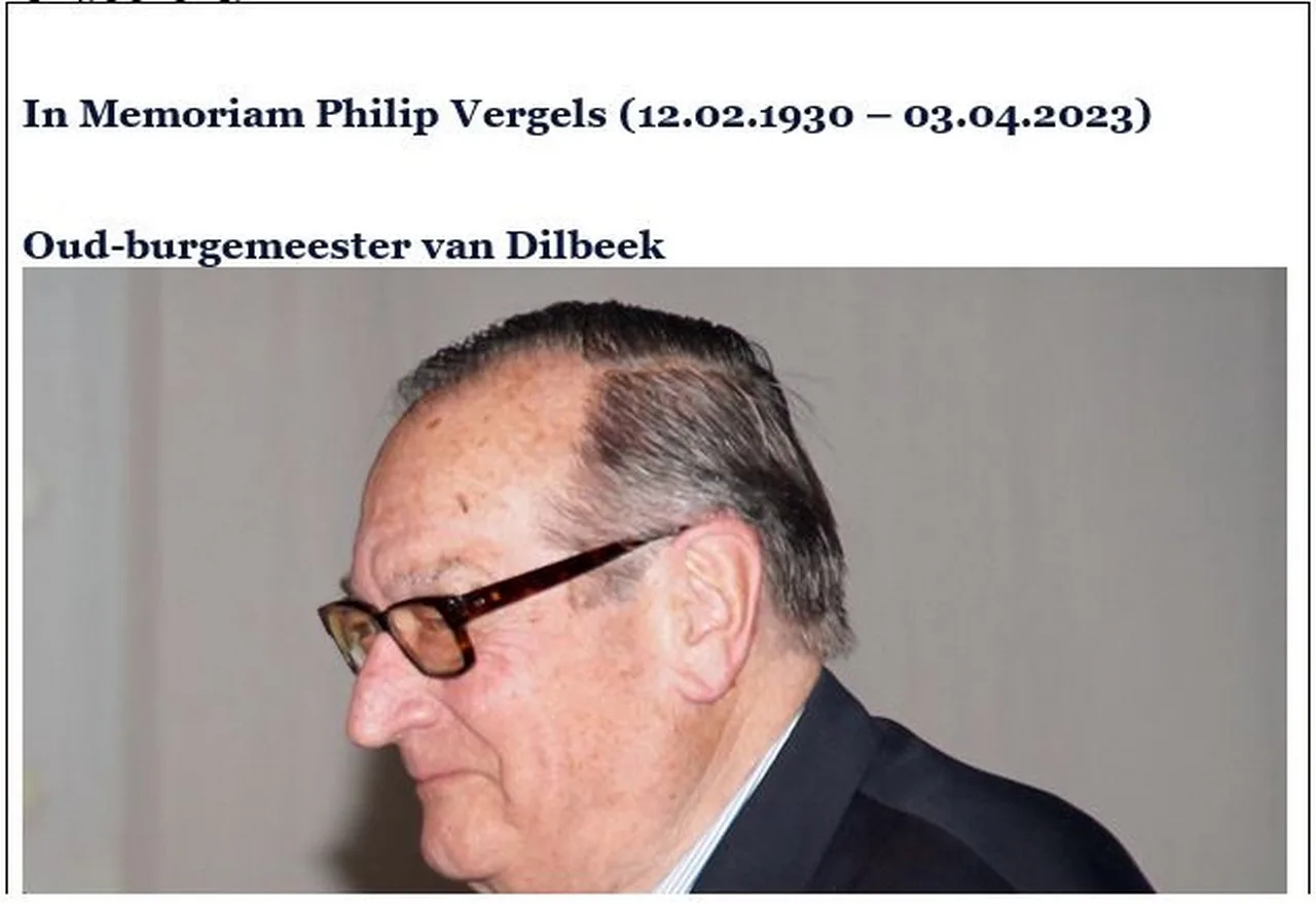 In Memoriam van oud-burgemeester Philip Vergels