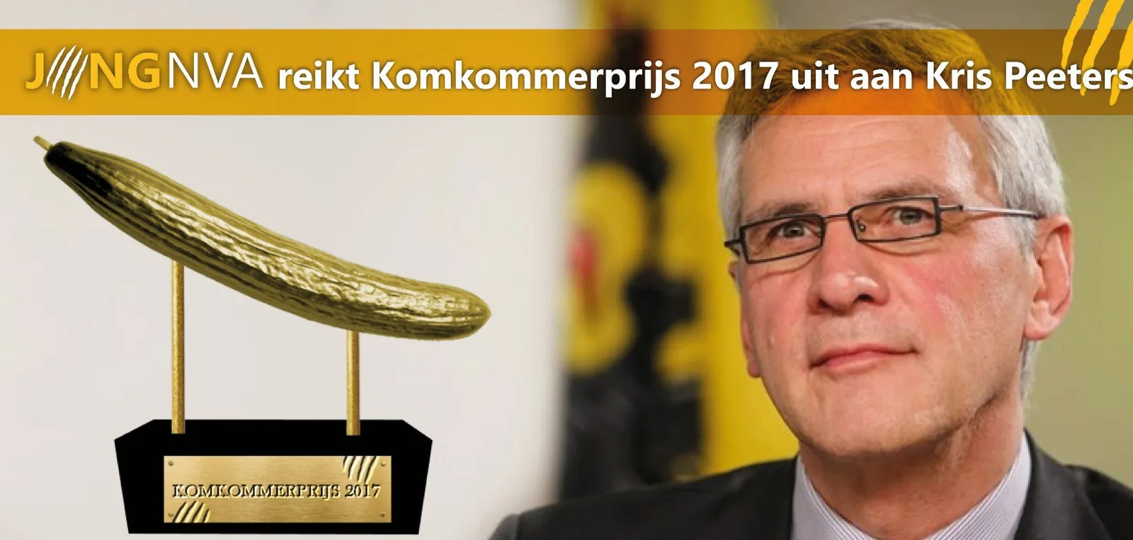 Jong N-VA reikt Komkommerprijs 2017 uit aan Kris Peeters