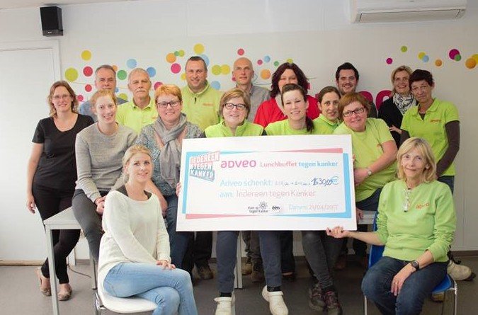 Adveo zamelt € 1630 in voor Kom op Tegen Kanker - adveo