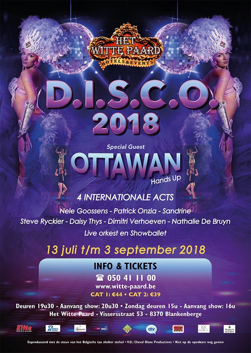 Het Witte Paard stelt D.I.S.C.O 2018 zomershow voor - affiche Witte Paard 2018
