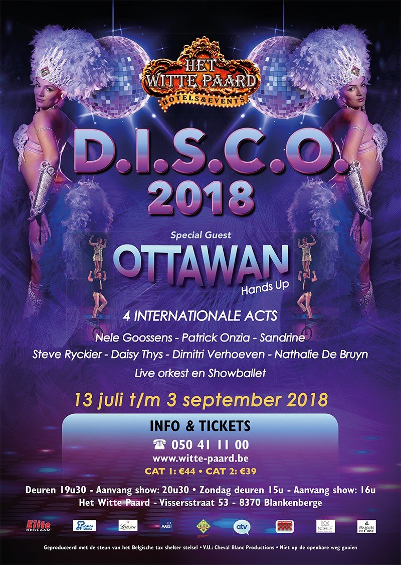 Het Witte Paard stelt D.I.S.C.O 2018 zomershow voor - affiche Witte Paard 2018