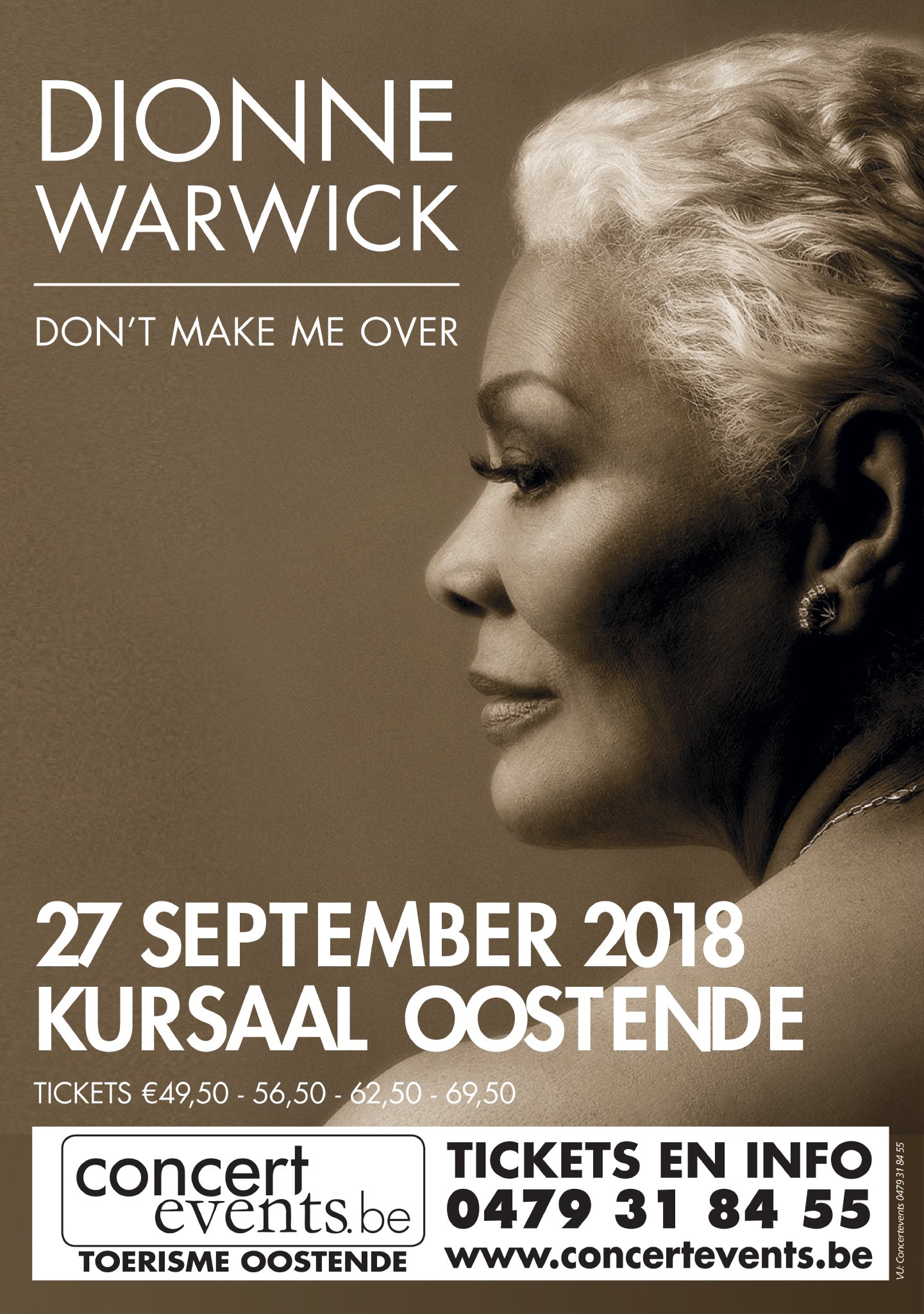 Soullegende Dionne Warwick komt 27 september 2018 naar Kursaal Oostende. - Affiche DionneWarwick Oostende preview