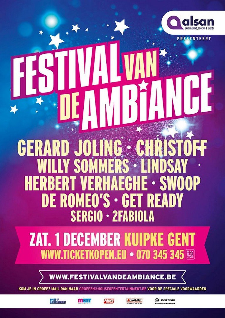 Gerard Joling is de Topper op het Festival van de Ambiance - Affiche Festival van de Ambiance 2