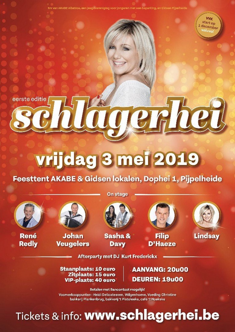 Johan Veugelers, Sasha & Davy en Lindsay staan op 3 mei op de ‘Schlagerhei’ - Schlagerhei 3