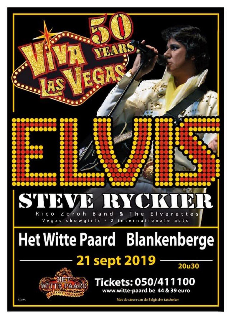 Steve Ryckier viert 50j Elvis in Las Vegas met optreden en Memphisreis - Elvis affiche