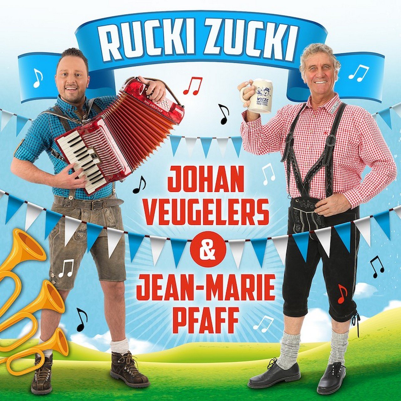 Johan Veugelers en Jean-Marie Pfaff lanceren hun veelbesproken duetsingle 'Rucki Zucki' - Hoes Rucki Zucki