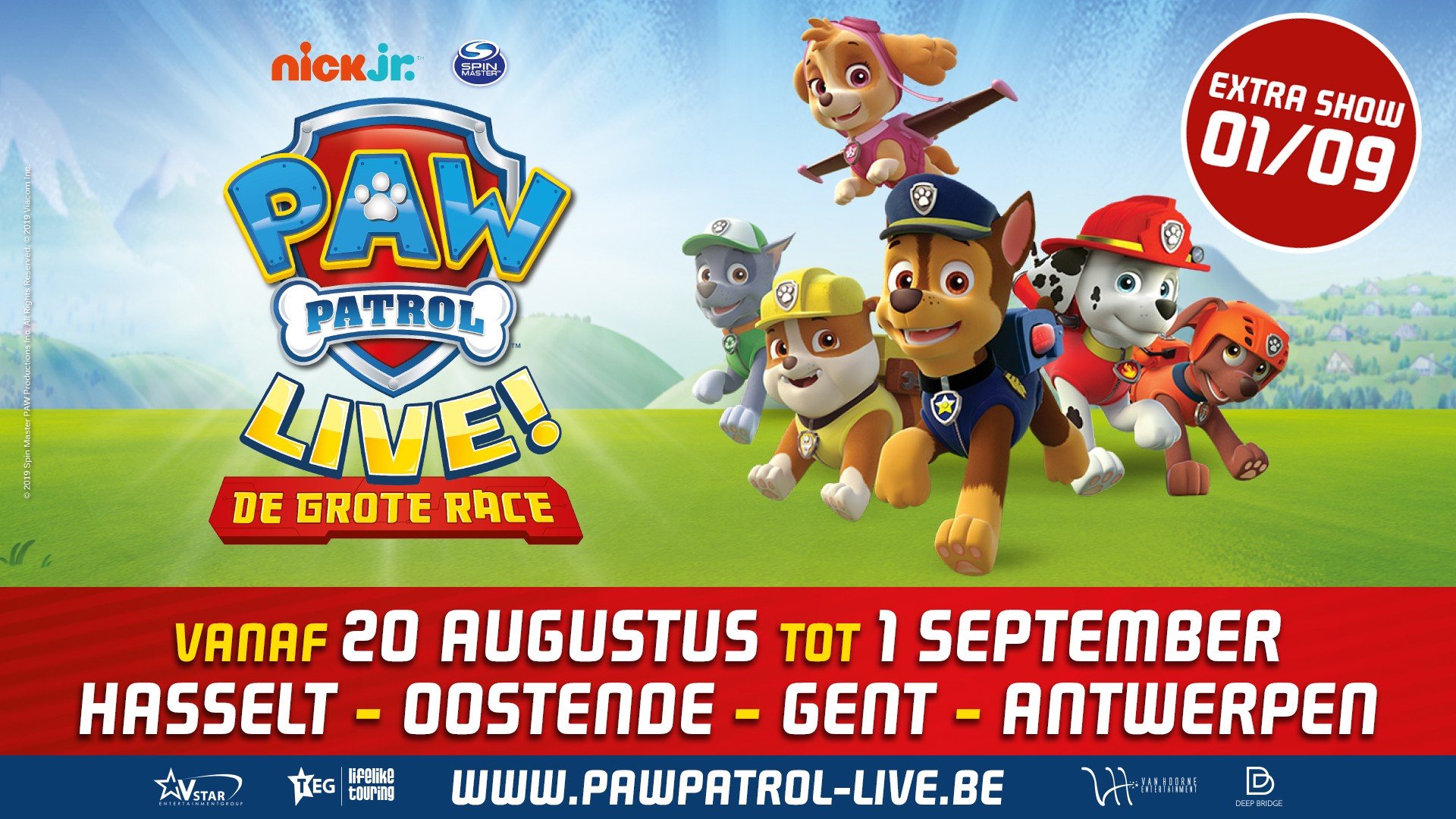 Extra theatervoorstellingen voor populaire Nick Jr.-serie PAW Patrol Live! - affiche Paw Patrol