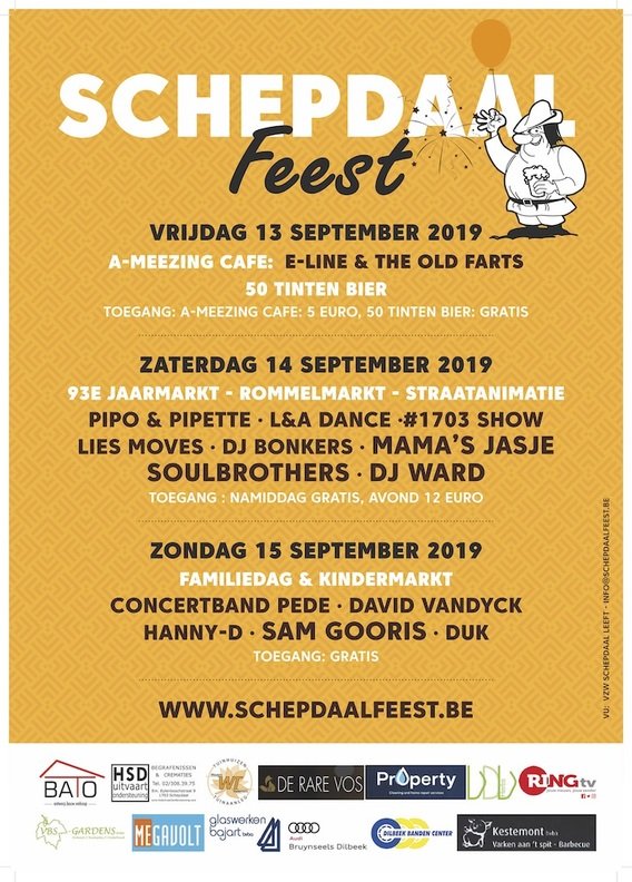 Bruisend Schepdaal feest 2019 - Affiche Schepdaal Feest 2019