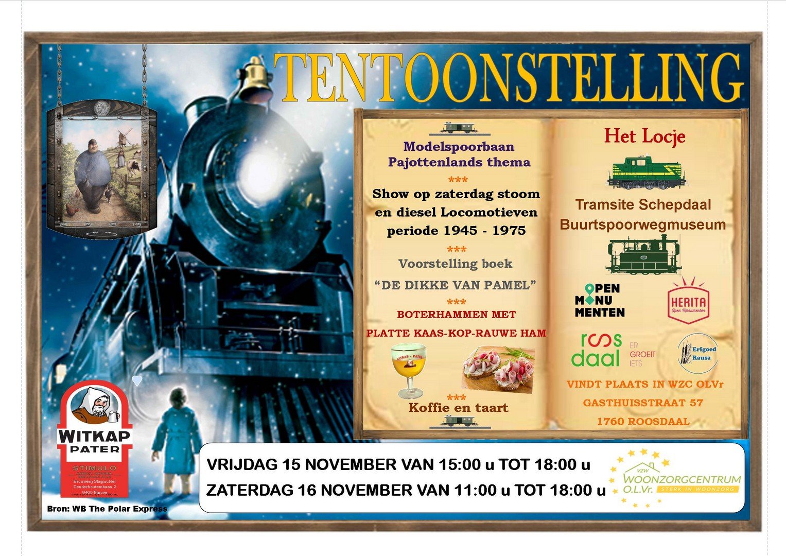 Miniatuurtreintjes in WZC OLVr Roosdaal. - Affiche tentoonstelling minitreintjes