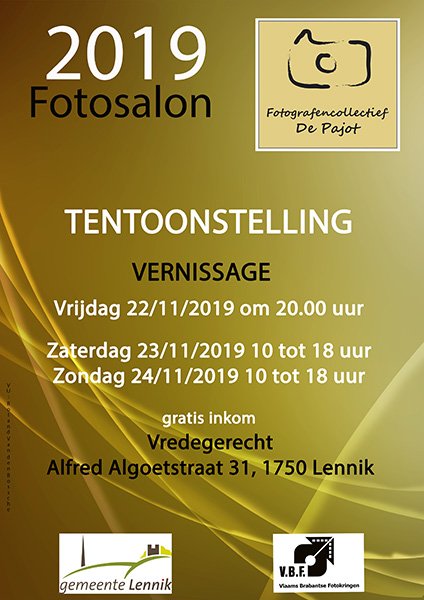 Het Fotografencollectief “DE PAJOT” stelt tentoon - 2019 affiche fotosalon aangepast klein