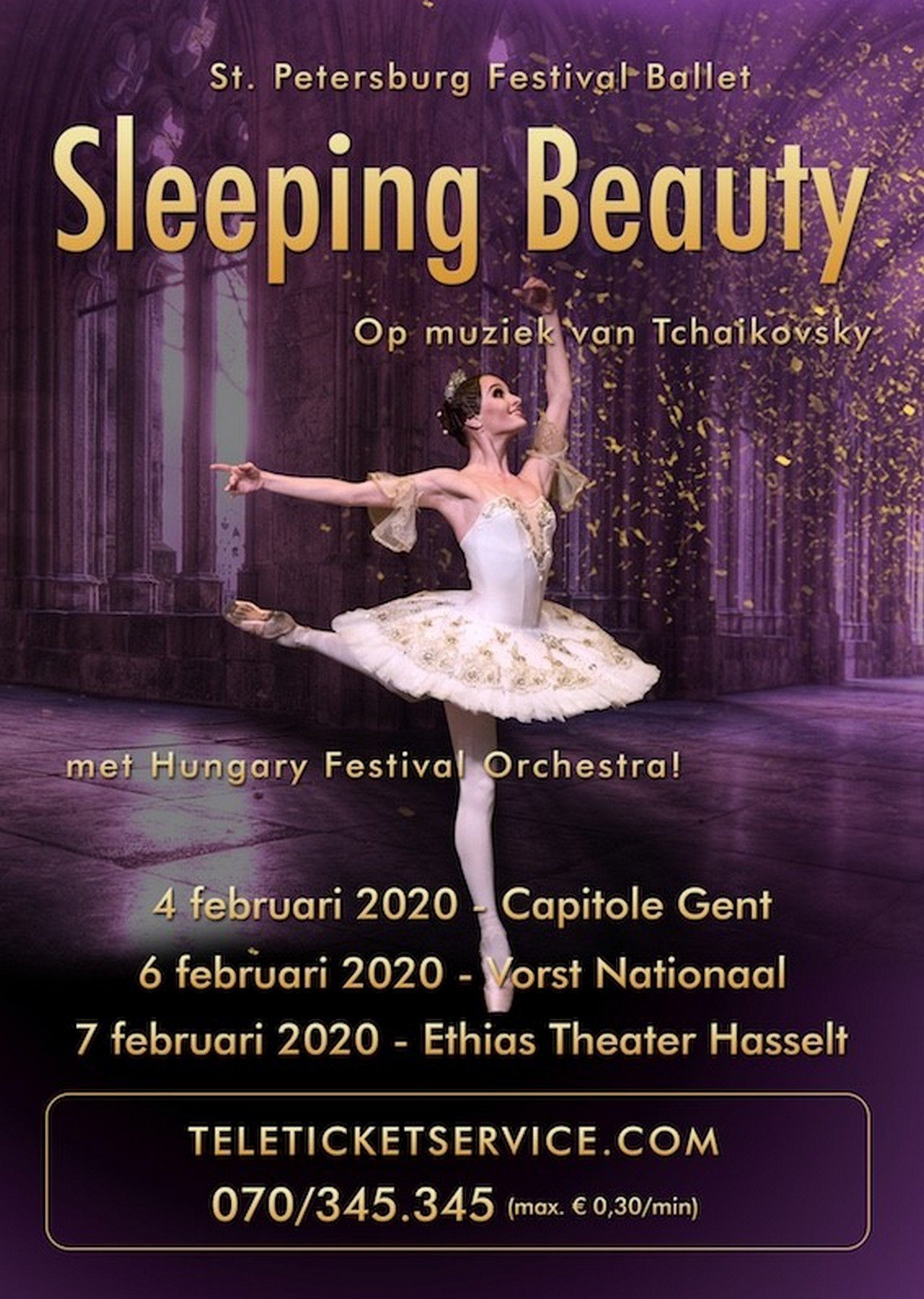 Sleeping Beauty in Gent, Vorst en Hasselt - Affiche Sleeping Beaty met Hungary festival Orchestra