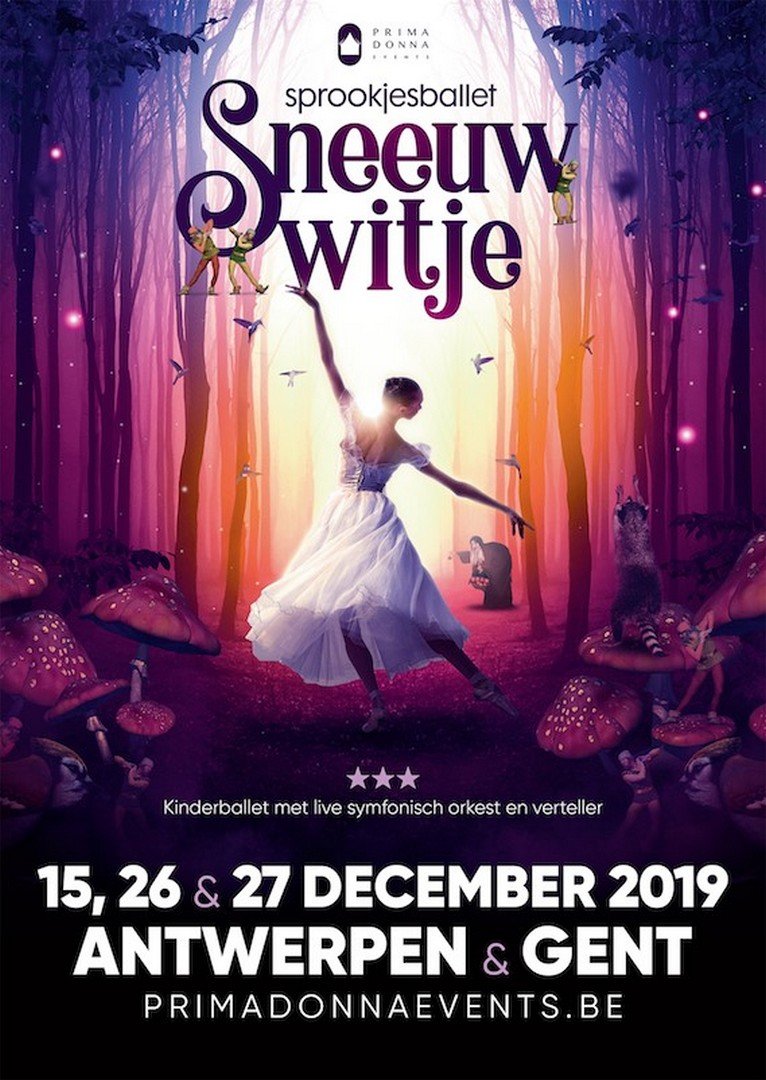 Prima Donna Events presenteert magisch sprookjesballet 'Sneeuwwitje' - Affiche Sprookjesballet Sneeuwitje