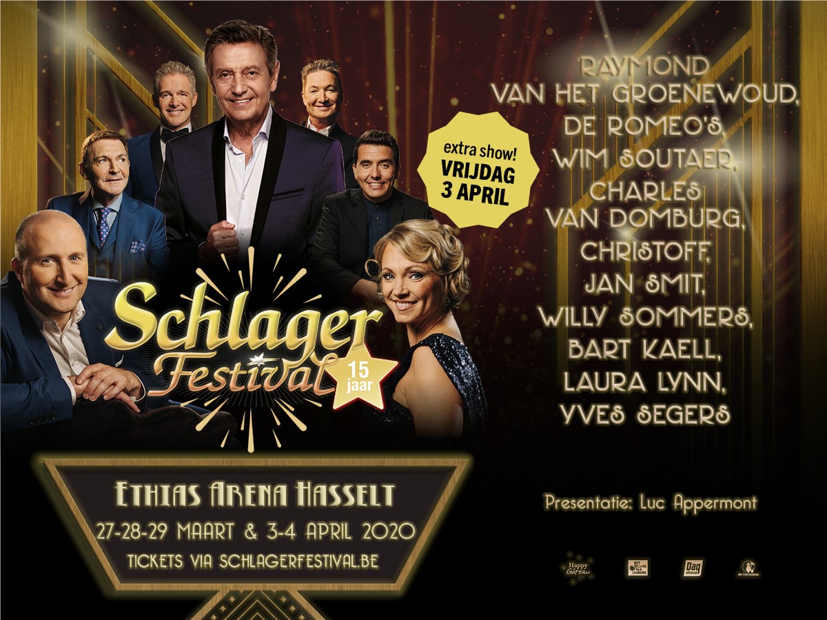 Het Schlagerfestival in Hasselt op weg naar recordeditie! - Affiche 15 jaar Schlagerfestival 2020 groot