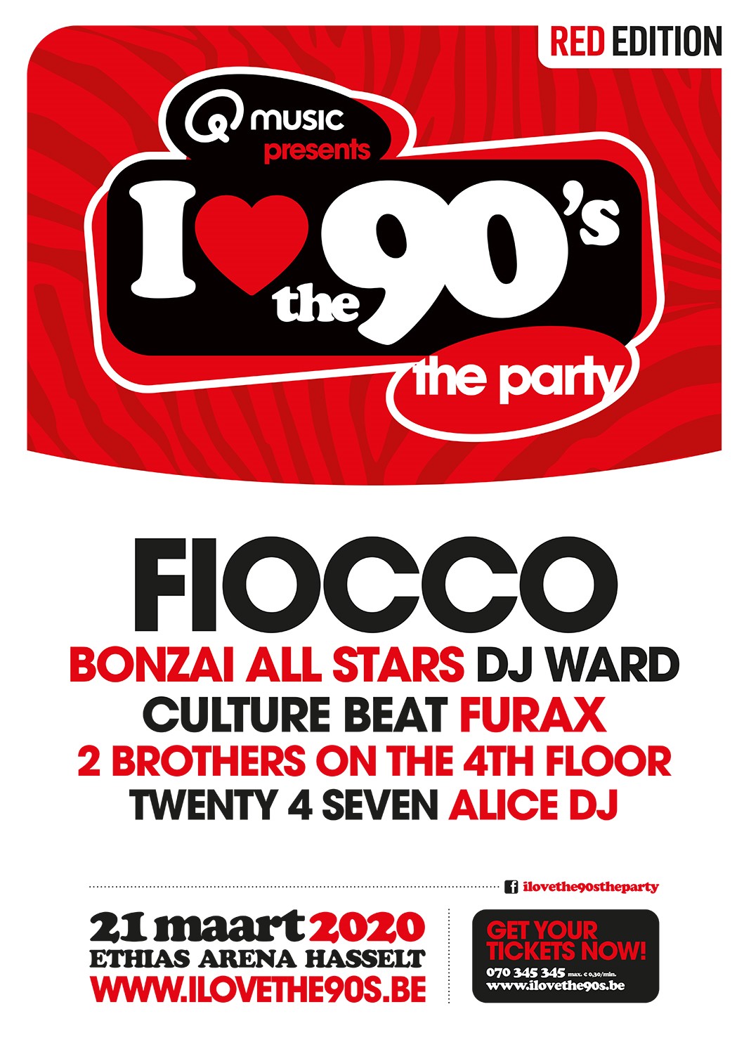 I love the 90’s zorgt op 21 maart voor een MEGAstunt - Affiche I Love The 90s met Fiocco