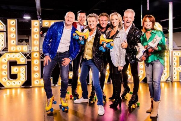 Christoff en Collega's met schaatsen (TV spot Schlagerfestival 2023)