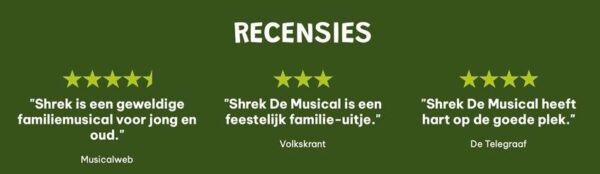 Shrek De Musical recensies