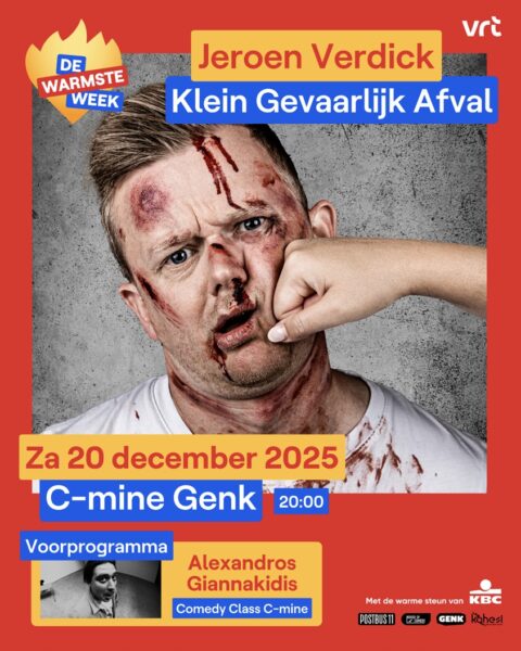 Alexandros Giannakidis: Lokaal voorprogramma voor comedyshow t.v.v. De Warmste Week 2 Alexandros Giannakadis en Jeroen Verdick C-Mine
