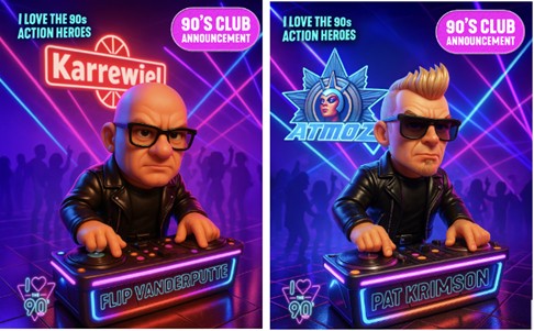 I Love The 90's 2025 deelnemers stripfiguurtjes twee