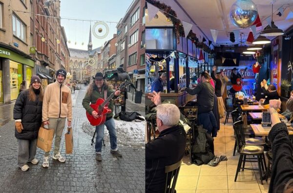 Koopzondag Leuven Johnny Trash met rode guitaar